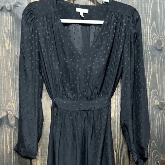 Rebecca Taylor Black Long Sleeve Silk Dress - Picture 2 of 9